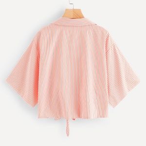 Tops - Striped V-Neckline Knot Hem Top - NWOT Tops - Striped V-Neckline Knot Hem Top - NWOT